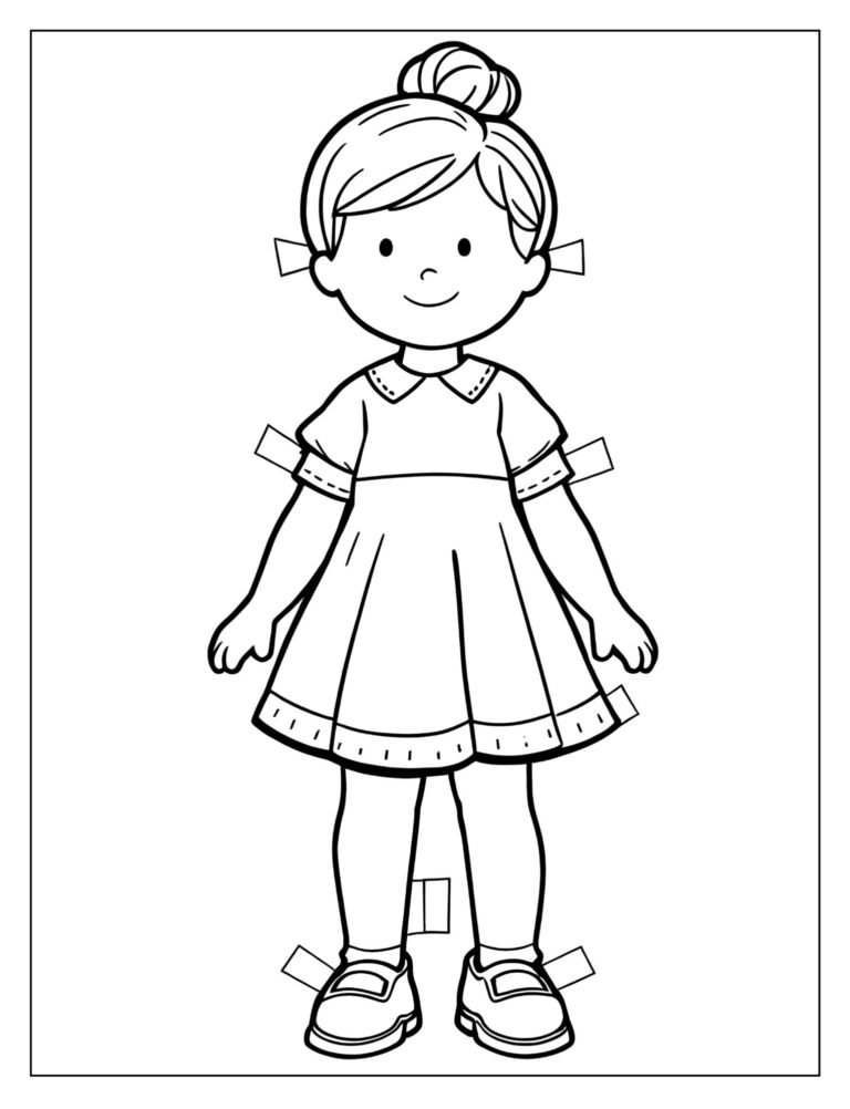 15 Free Paper Doll Coloring Pages (PDF Printables) - Freentable