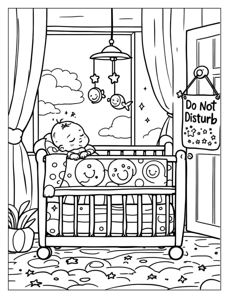 A baby sleeping soundly in a crib.