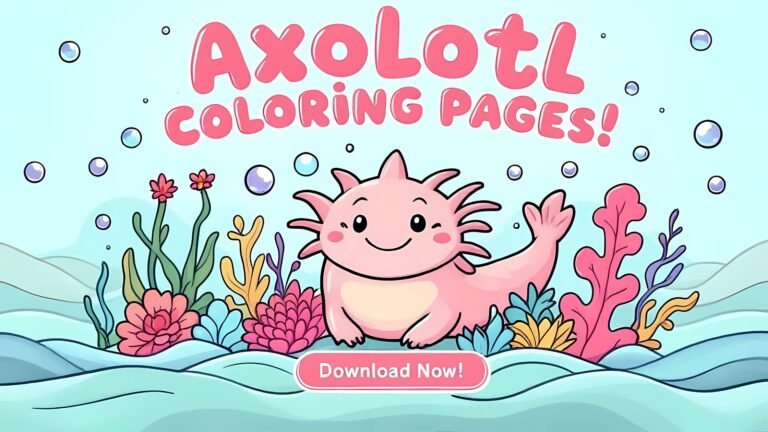 15 Free Axolotl Coloring Pages (PDF Printables)