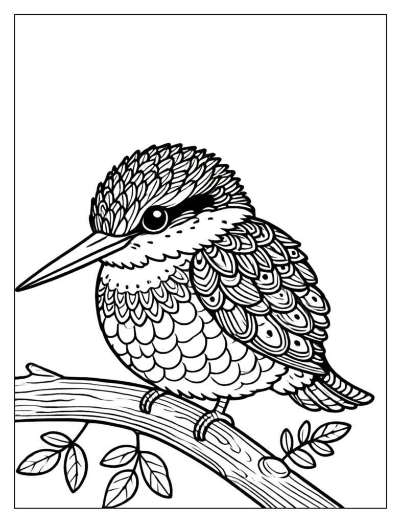 A striking portrait of a kingfisher, highlighting its elegant posture and colorful feathers.