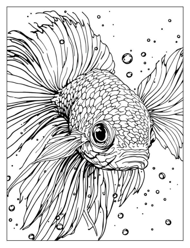 A close-up of a betta fish's face with intricate details.