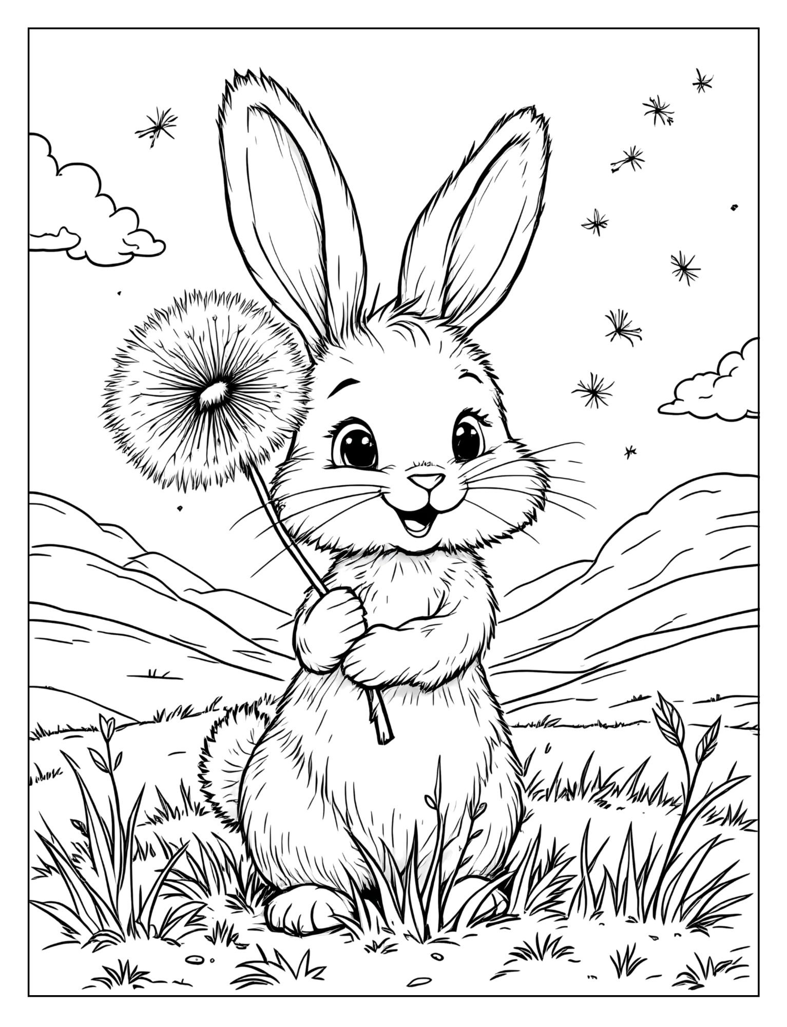 15 Free Cute Bunny Coloring Pages (PDF Printables) - Freentable