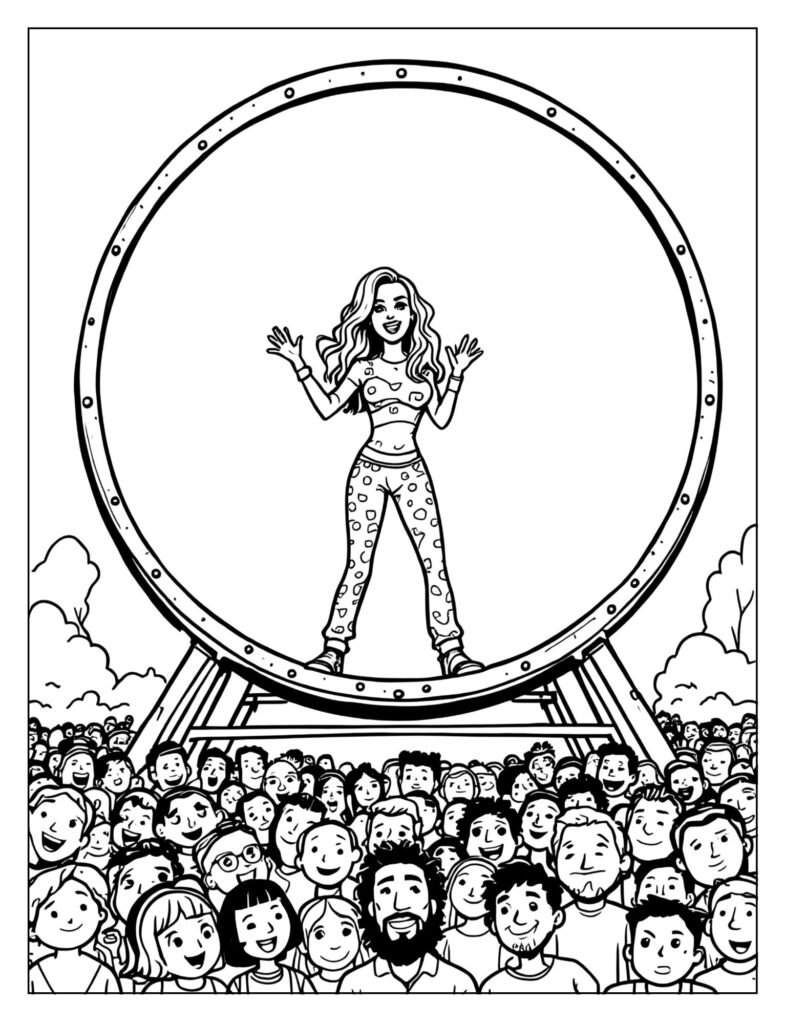  Katy Perry on a giant hamster wheel.
