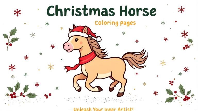 15 Free Christmas Horse Coloring Pages (PDF Printables)
