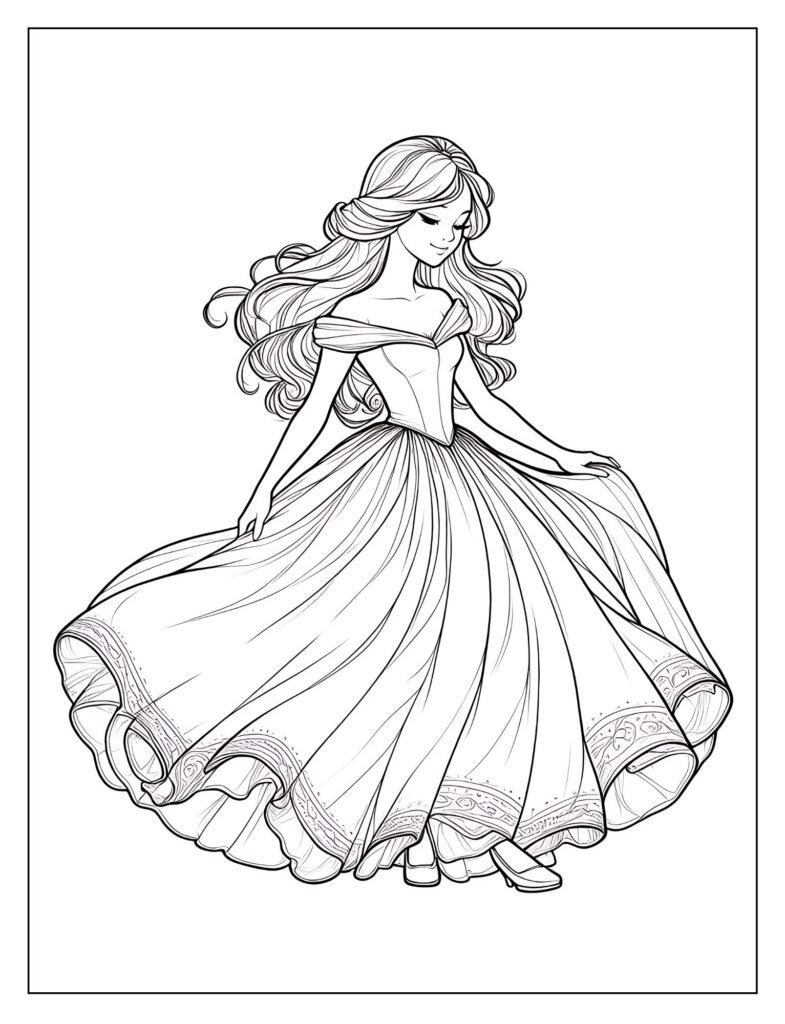 Cinderella gazing at the stars, wishing for a better life.