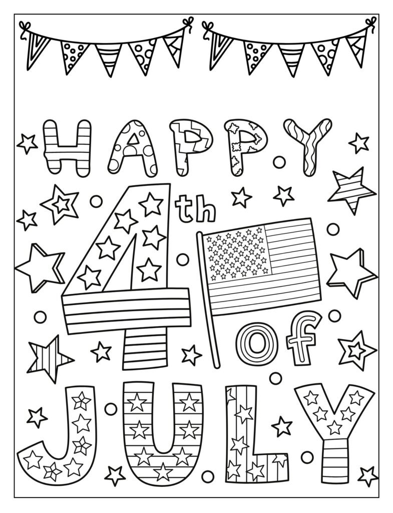 A line art illustration showing various celebratory elements like balloons or confetti, with the text "Coloring the Celebration," ready for coloring.
