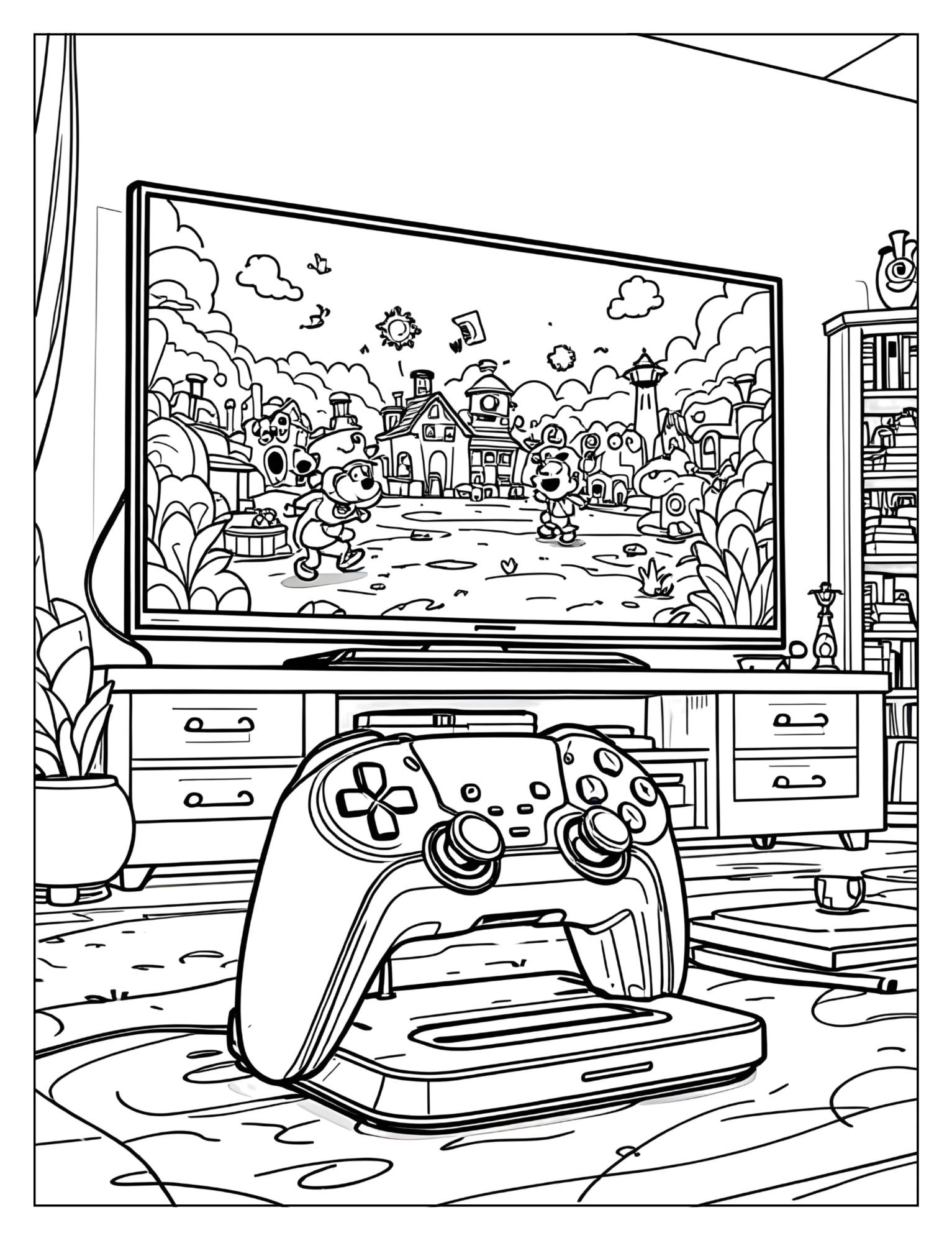 Gaming Setup Coloring Pages
