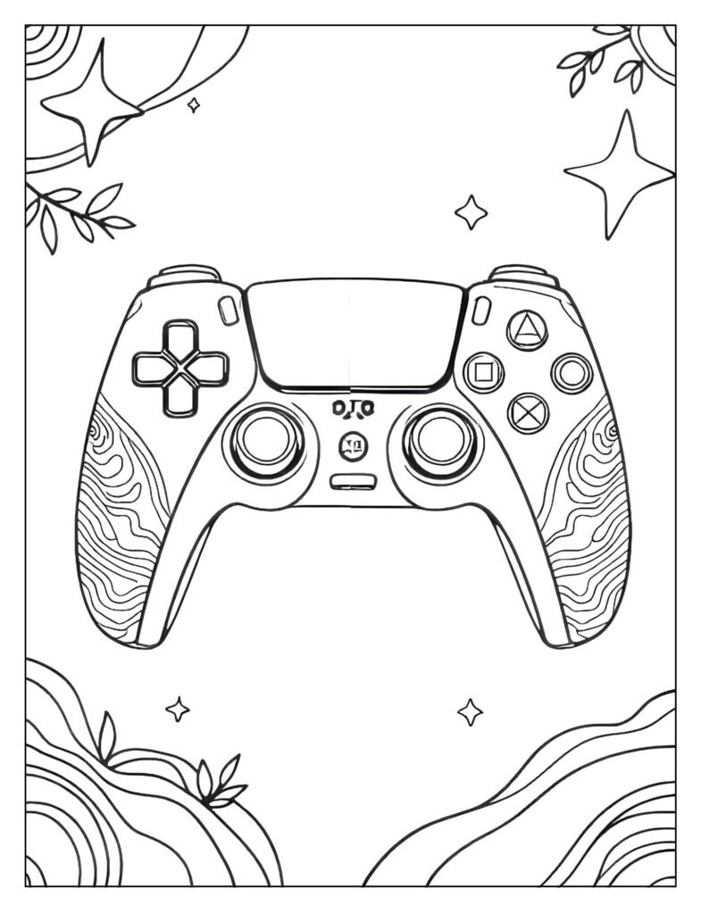 Drawing of the PS5 controller with its body parts separated into a Cosmic Red section and a black grip section.