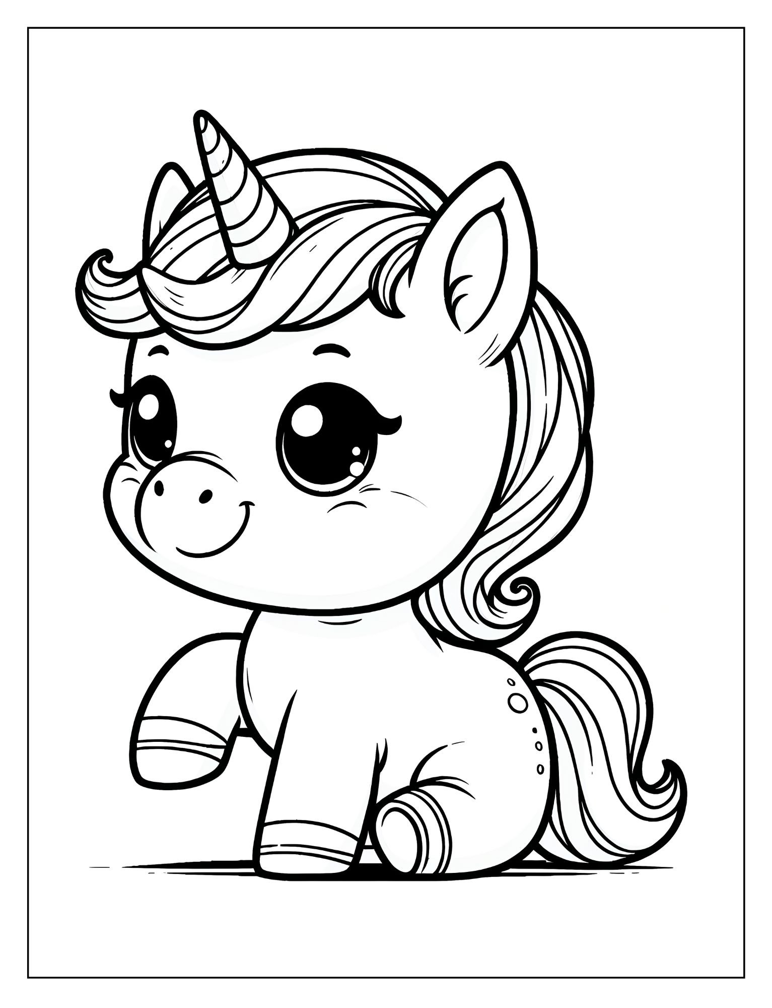 Free Printable Baby Unicorn Coloring Pages – 16 Free Printables Full of ...