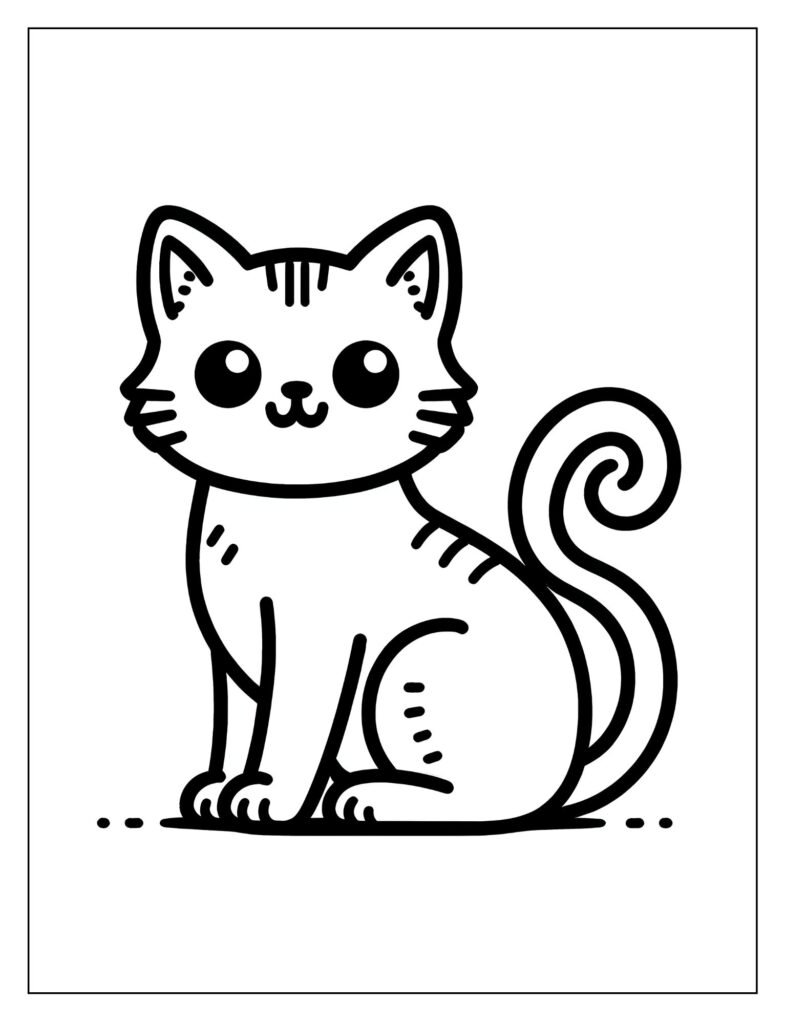 A close-up of an adorable cat with big, round eyes.