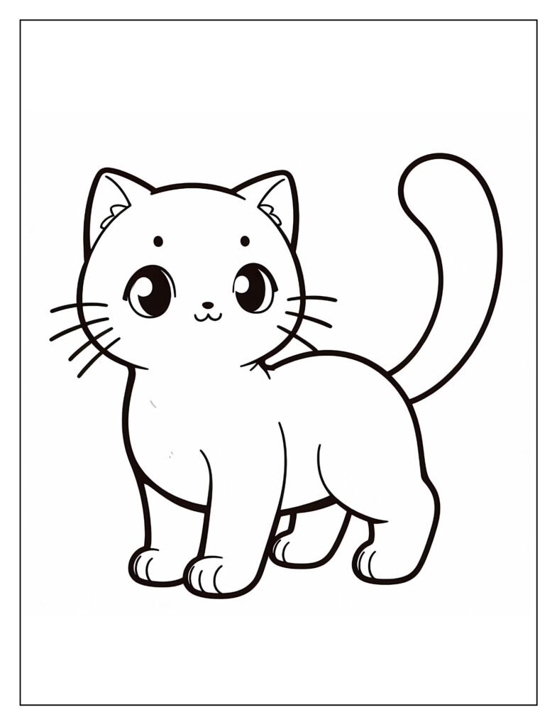 A kitten with a big smile on its face, looking happy and content.