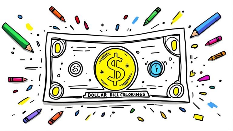 15 Free Dollar Bill Coloring Pages (PDF Printables)