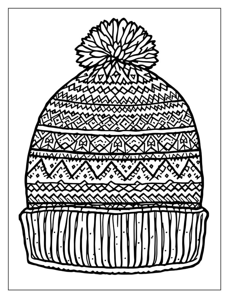 Knitted hat with a detailed, repeating Fair Isle geometric pattern.