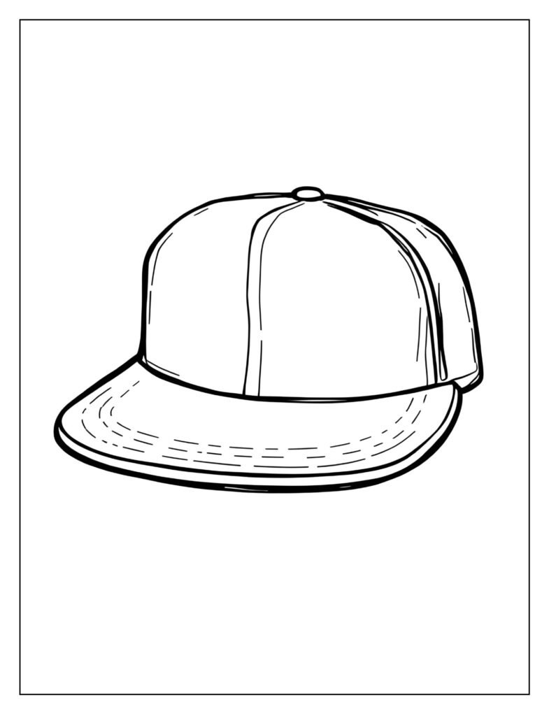 Modern style baseball cap with a perfectly flat brim, highlighting sharp angles.