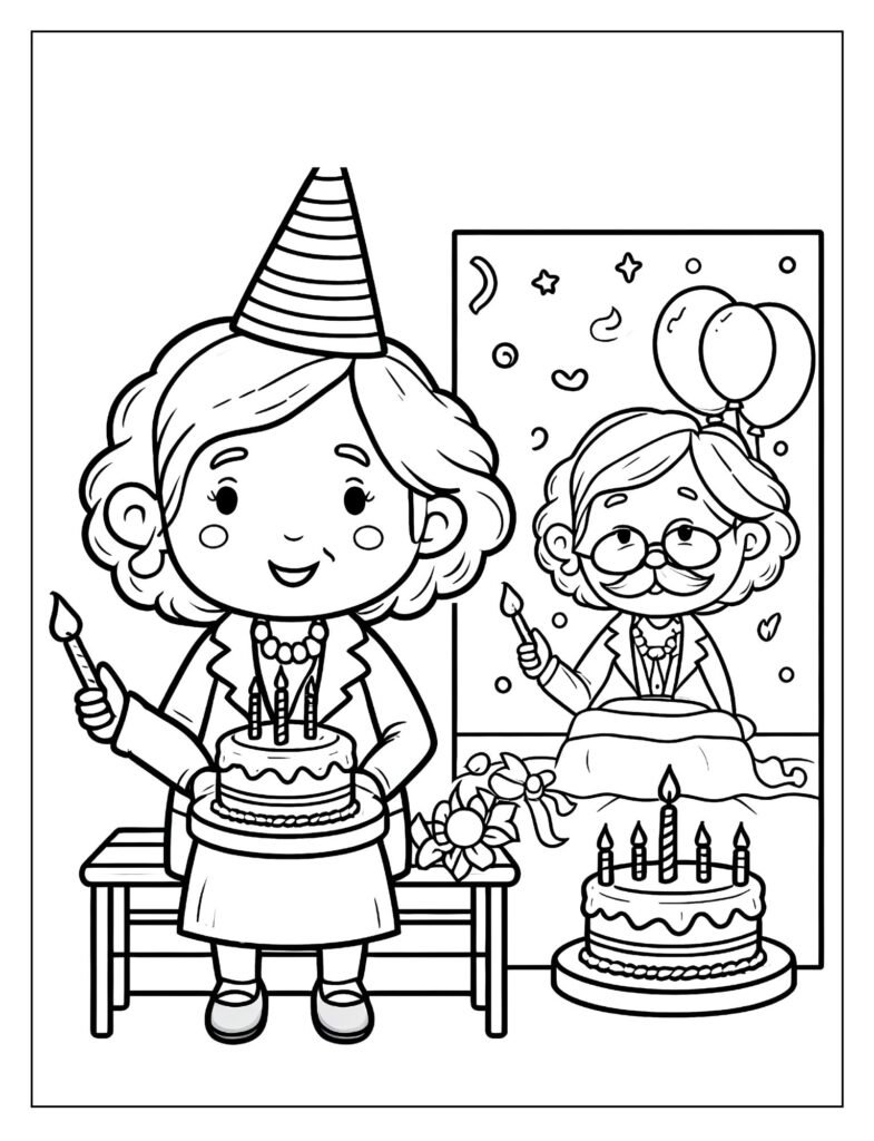 Grandma you're the best birthday message coloring page