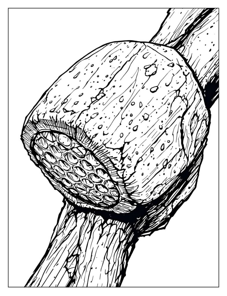 Extreme close-up view of the striking face of a well-used hammer, showing its surface texture.