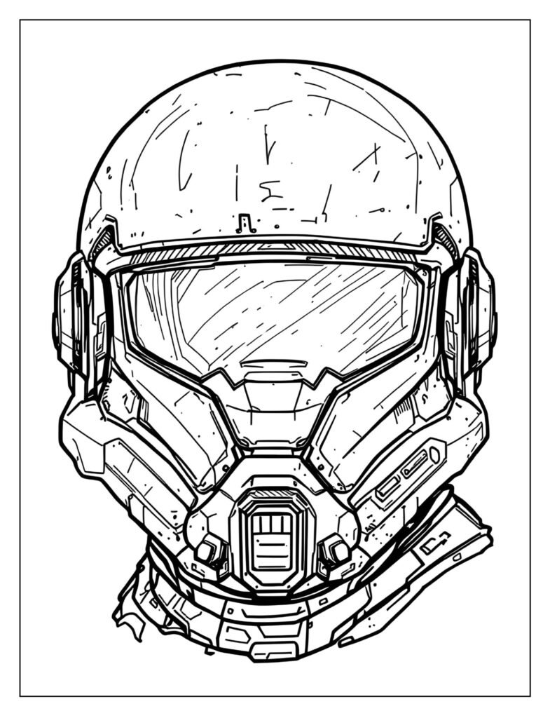 Football helmet designed to look worn and used, with subtle scuff marks and scratches outlined on the outer shell.