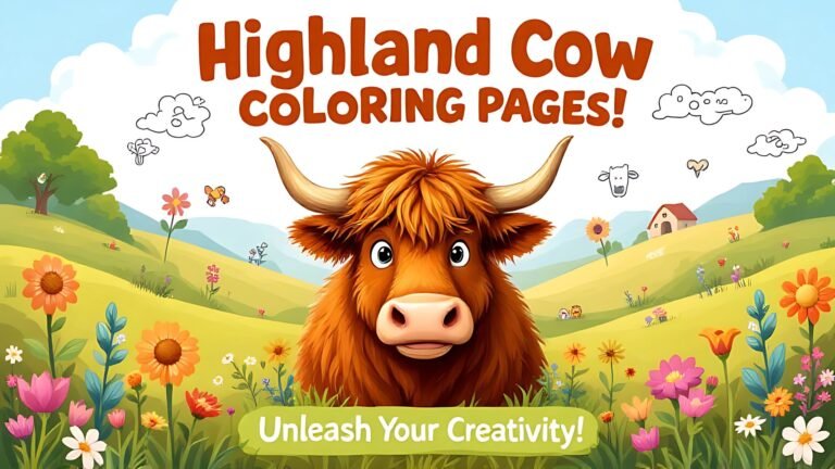 15 Free Highland Cow Coloring Pages (PDF Printables)