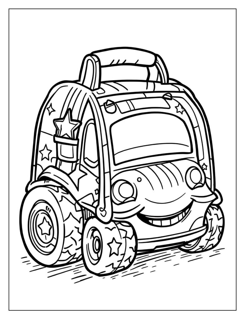 A race car drawn on a lunch bag.