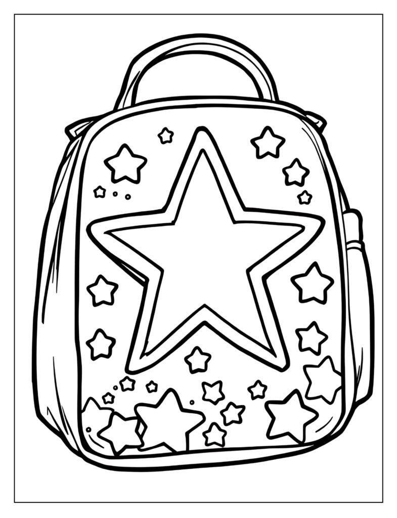 A lunch bag with a big star on it.
