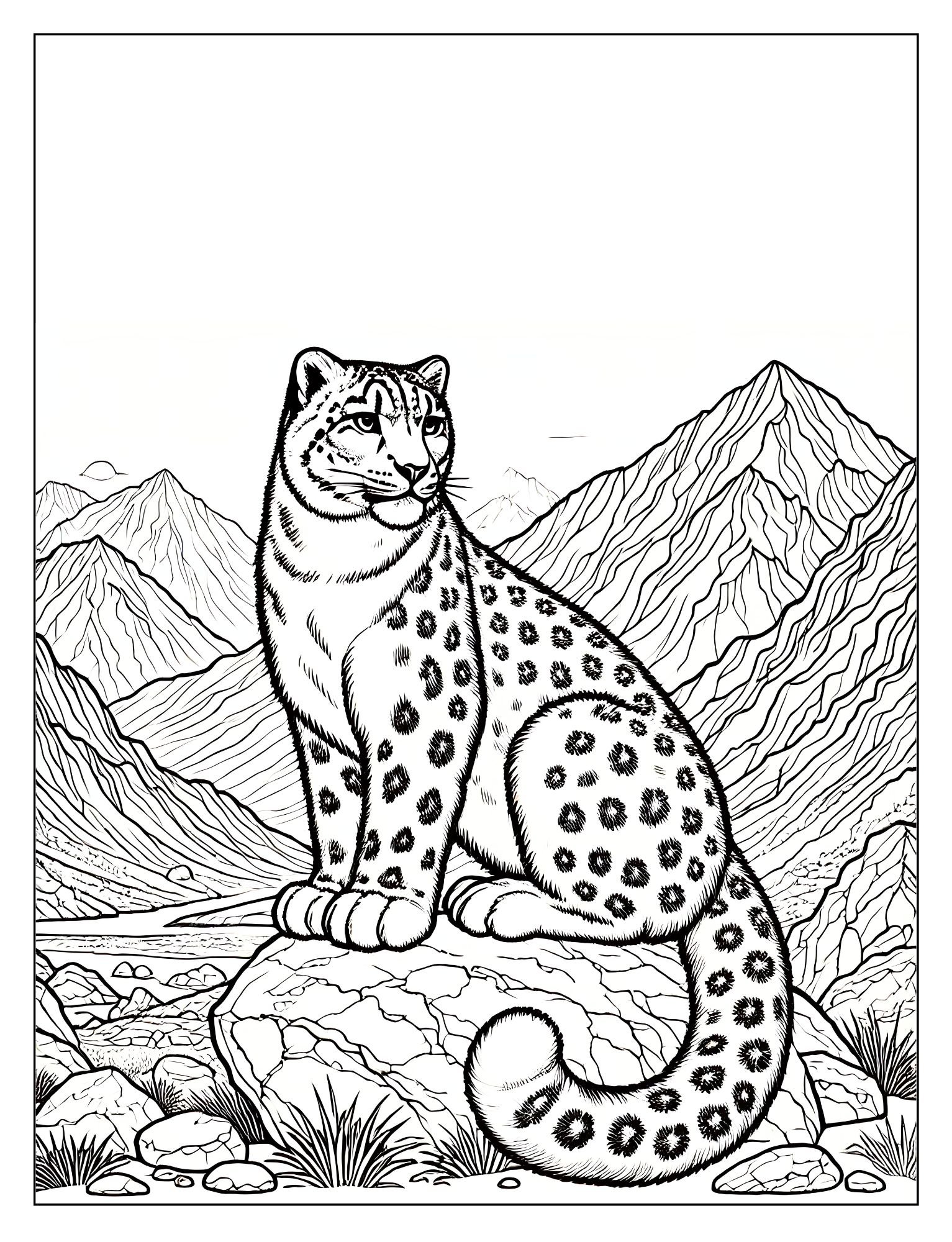 15 Snow Leopard Coloring Pages [ Free PDF Printables ] - Freentable