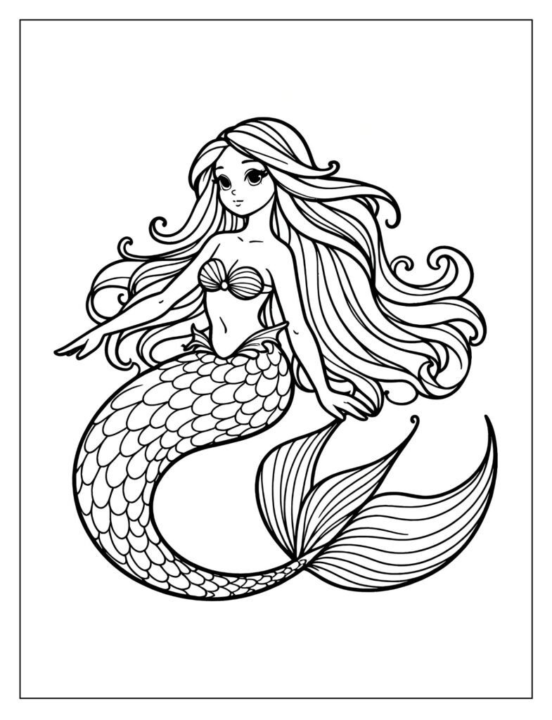A close-up of a mermaid's colorful and shimmering tail, showcasing its beauty and unique scales.