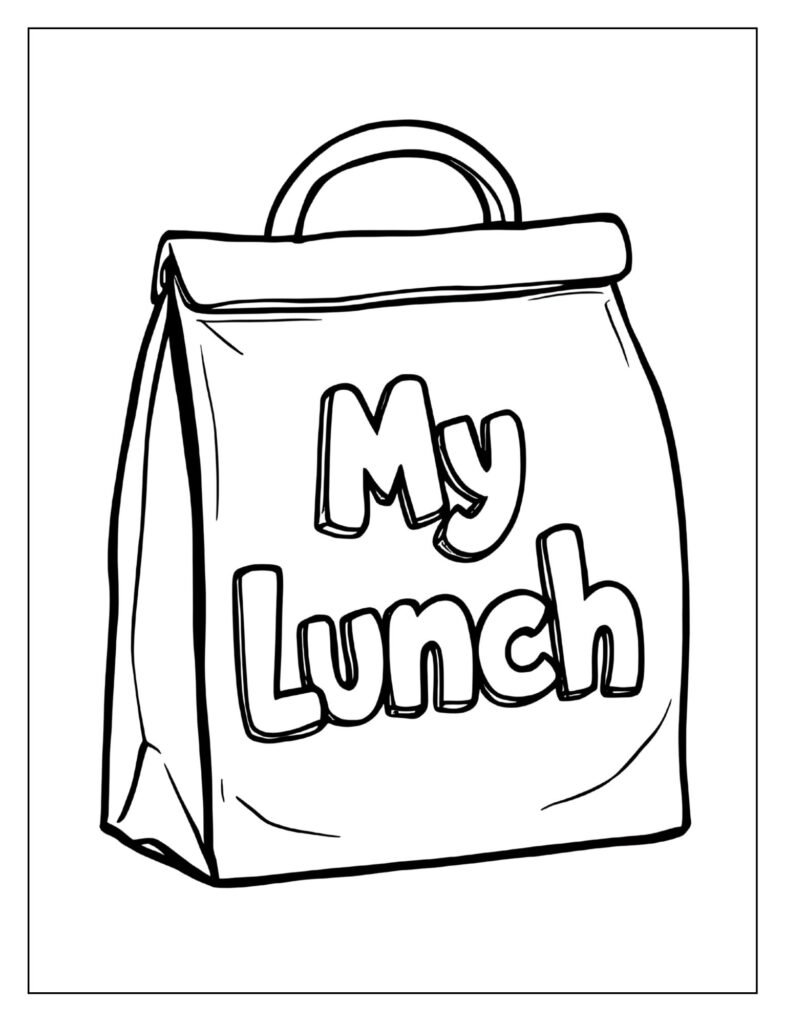 A blank lunch bag with "My Lunch" written on it.