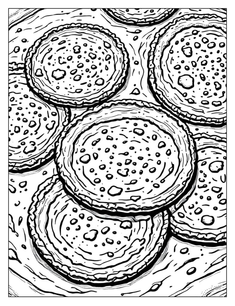 Extreme close-up of a few pepperoni slices showing the grease pockets and rough texture.