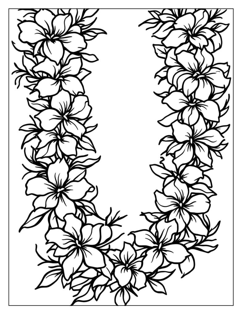 Simple, repeating pattern of pinwheel-shaped Plumeria flowers forming a Hawaiian lei.