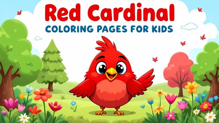 Red Cardinal Coloring Pages – 15 Free Printable Designs for Bird Lovers