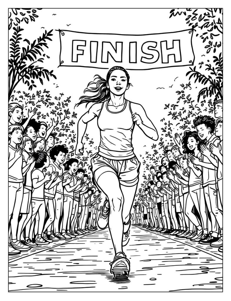 A person running to a finish line.