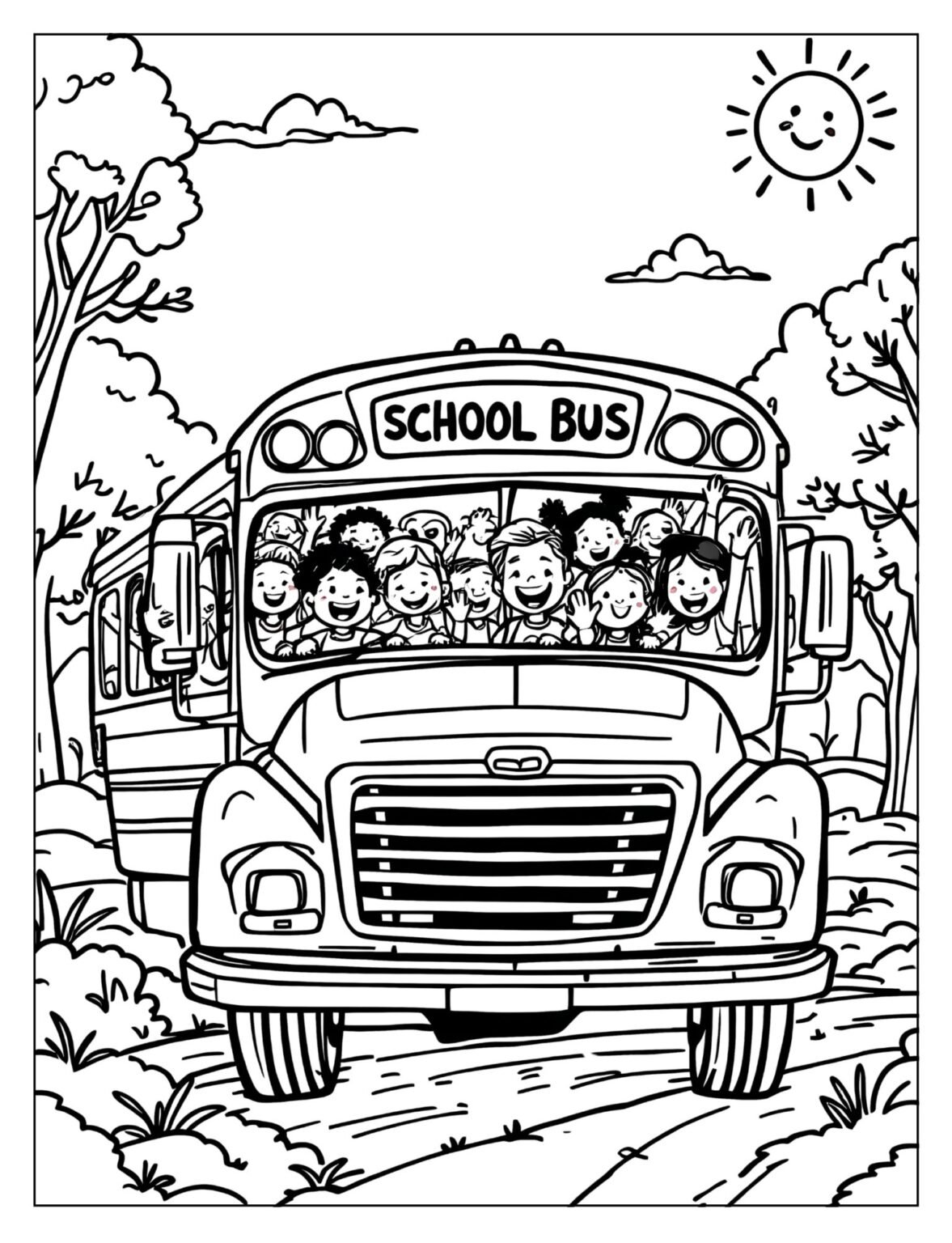 First Bus Colouring In 15 First Grade Coloring Pages (Free PDF Printables) - Freentable