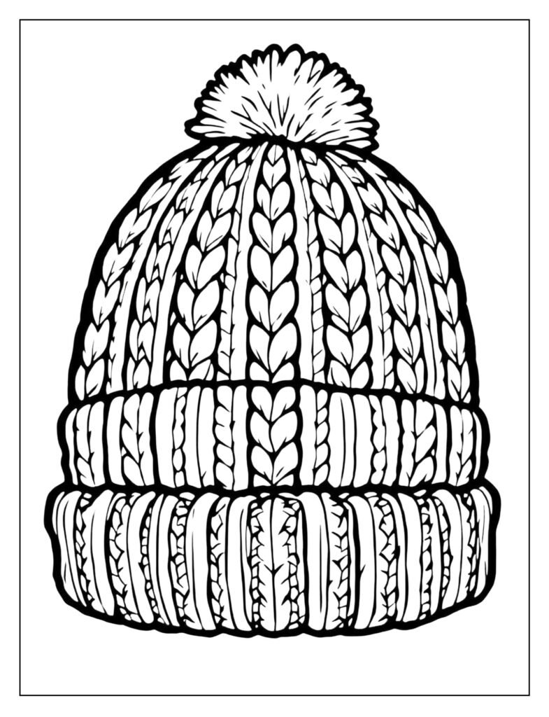 Beanie featuring a bold, simple vertical cable knit texture.

