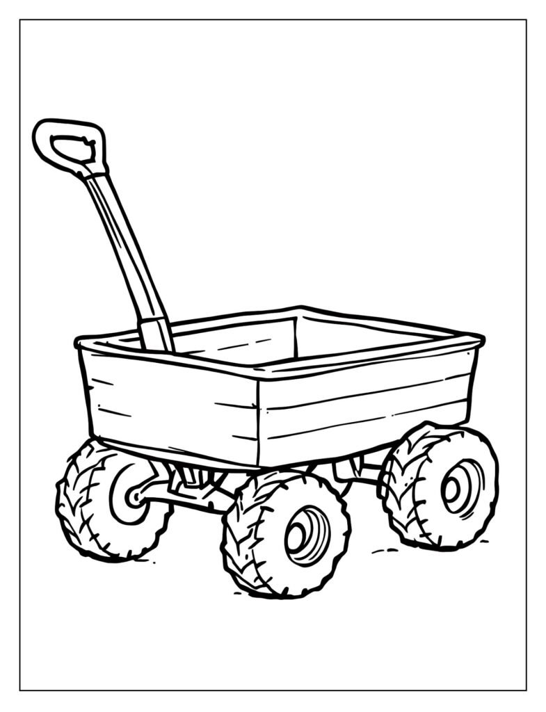  A very simple outline of a wagon.