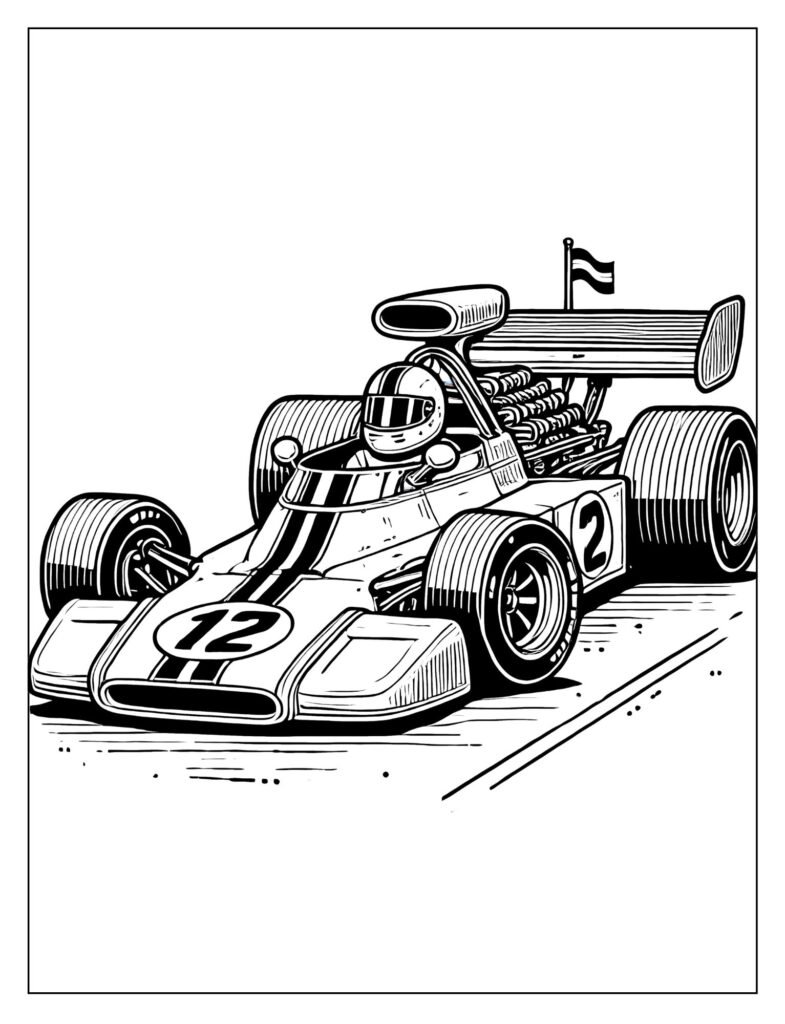 Elegant line art of a modern, aerodynamic sleek sports car with smooth curves.