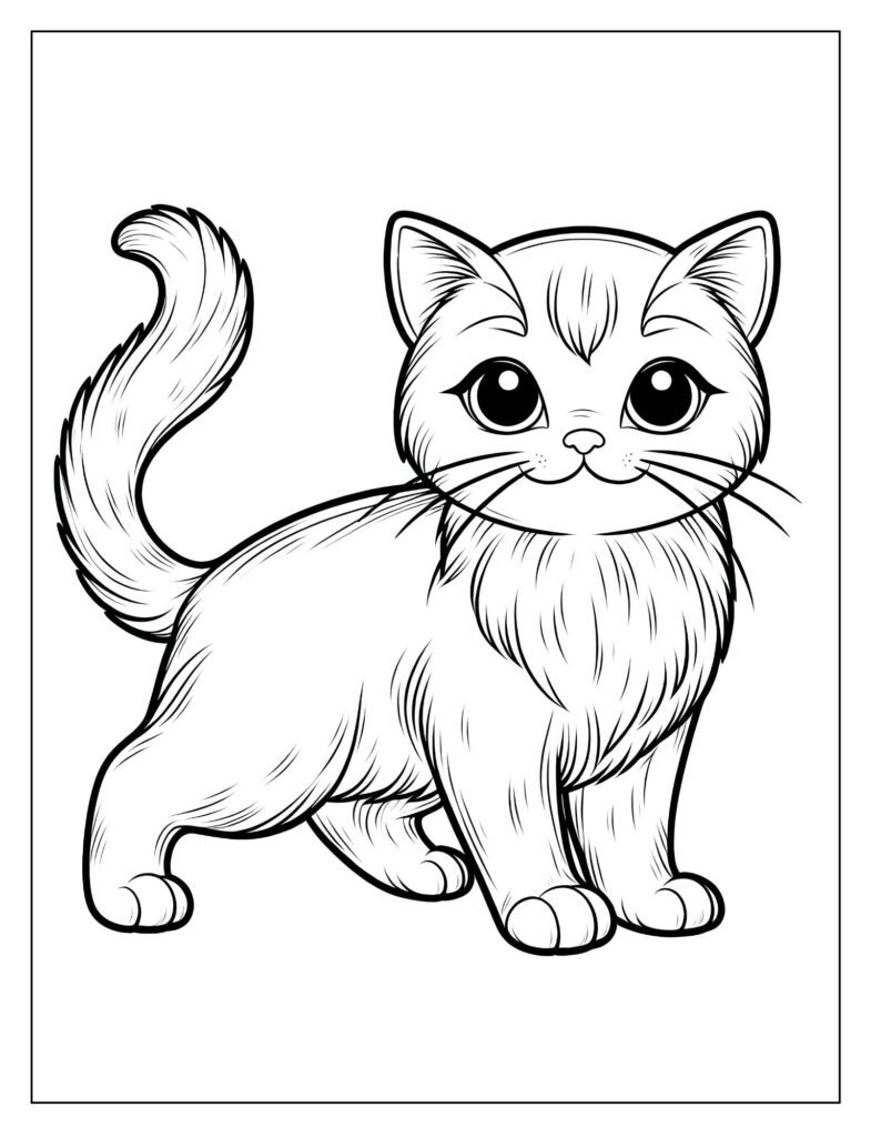 A cat with a contented smile, perhaps purring contentedly.
