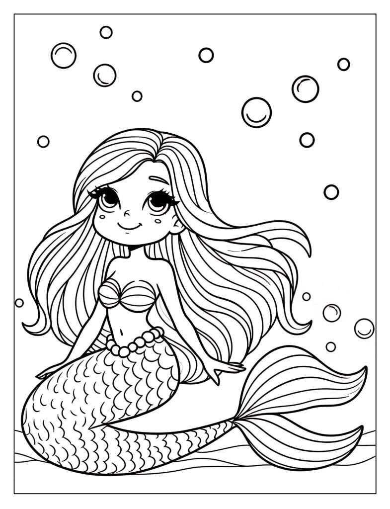 A friendly mermaid with a big smile, suggesting happiness and joy.