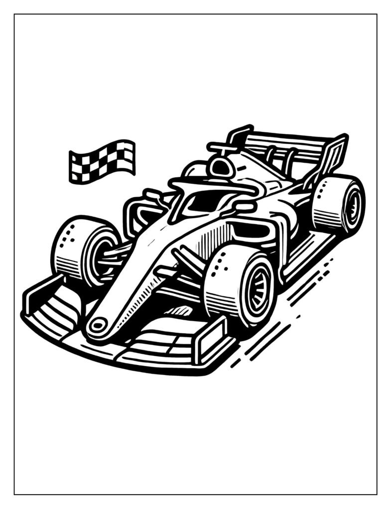 Dynamic line art of a sleek, low-profile sports car speedster, designed for high velocity.
