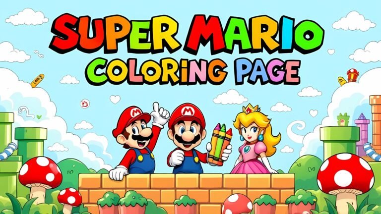Super Mario Coloring Pages – 20 Free Printable Designs for Fans of All Ages