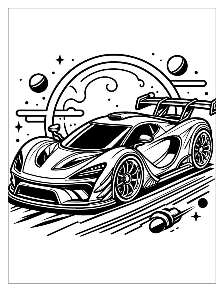 Dynamic line art of an extreme, hyper-aggressive supercar speed demon, built for maximum velocity.
