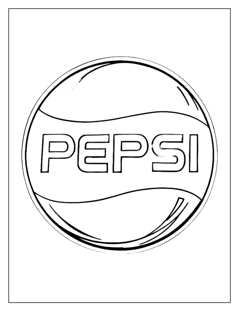 Bold, clear drawing of the classic Pepsi globe logo with the red, white, and blue swirl and the word "PEPSI".