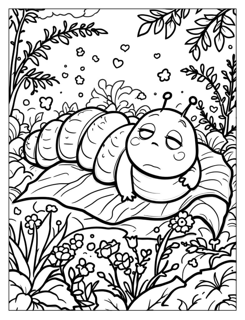 A big, fat caterpillar with a stomachache from eating too much.