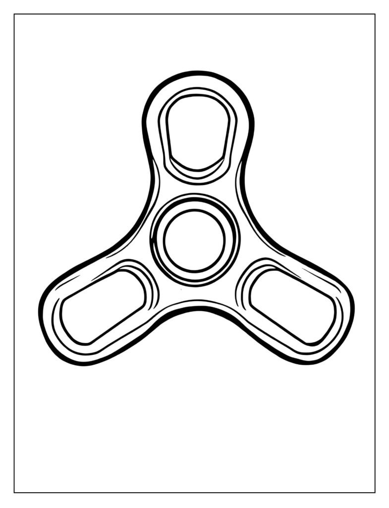 Symmetrical fidget spinner with four thin, straight arms balanced around the central bearing.