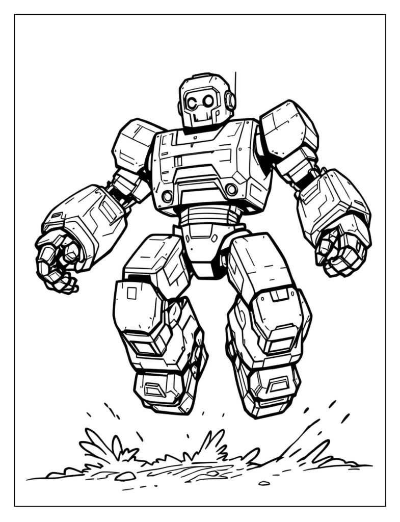 The Robot icon performing its huge, powerful jump, with its segmented legs and arms clearly outlined.