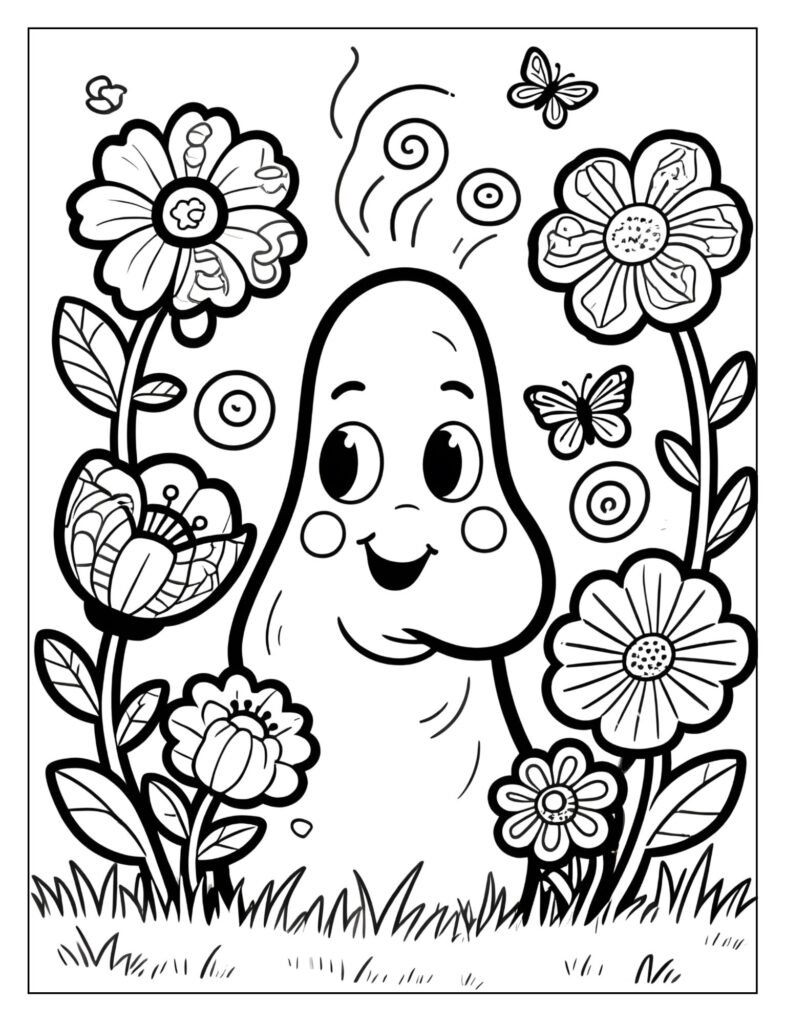 A nose smelling a fragrant flower.