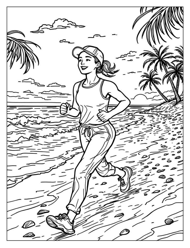 A person running slowly with a steady pace.