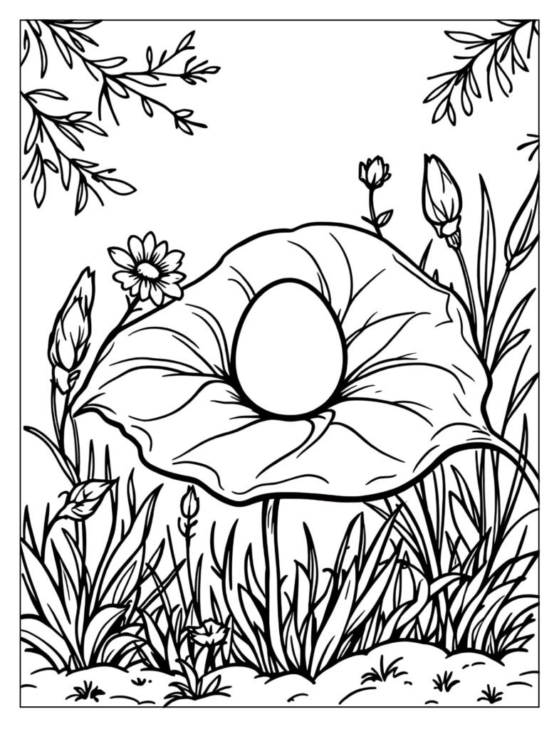 A small egg on a green leaf, from The Very Hungry Caterpillar book.