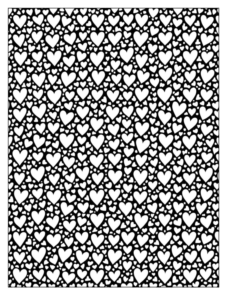 A dense, repeating pattern of many tiny, simple hearts.