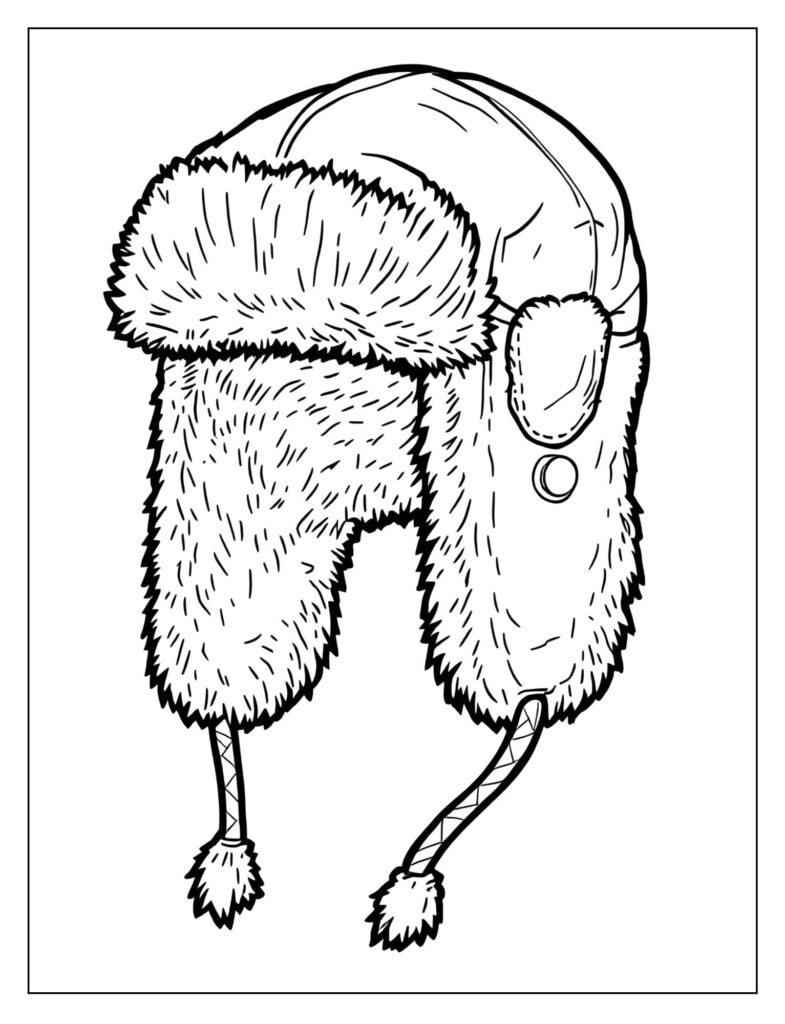 Thick trapper hat with faux fur lined ear flaps and a chin strap.