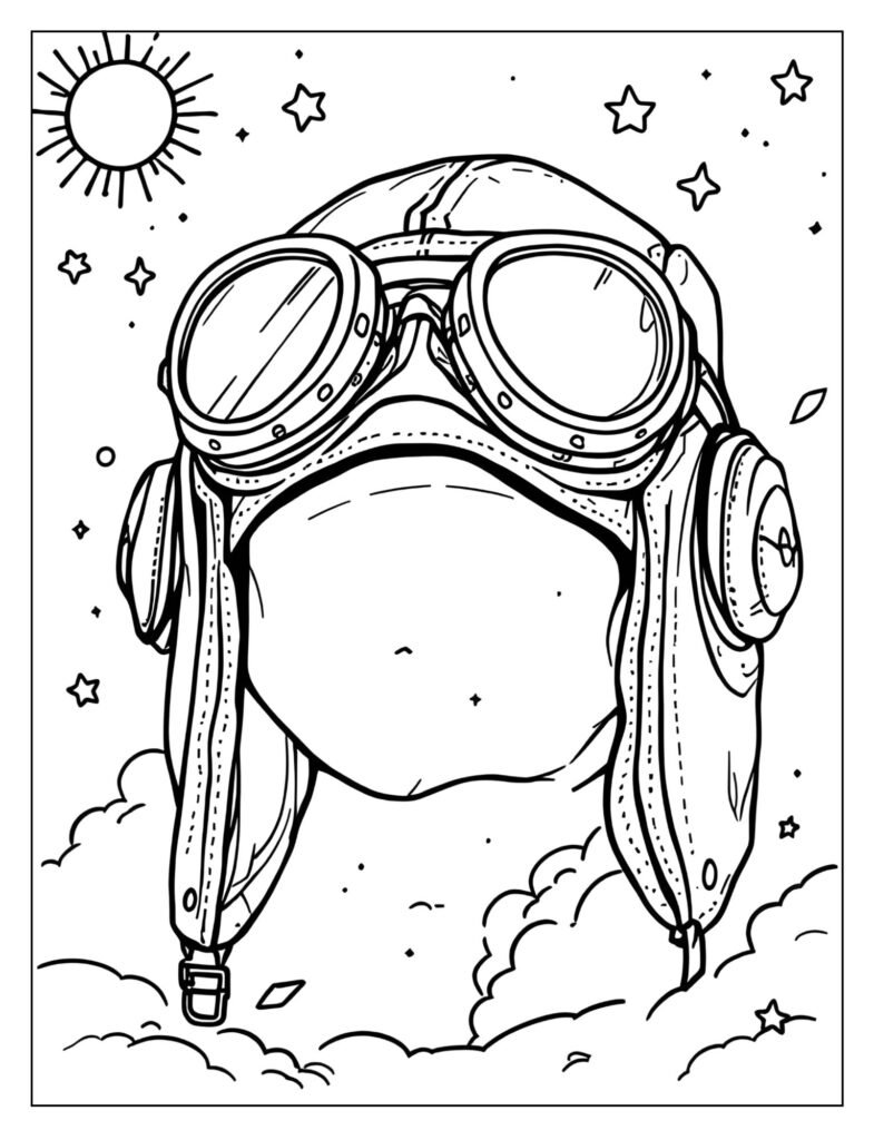 Vintage-style aviator cap with buckled ear flaps and retro goggles resting on the crown.